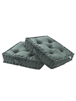 Kuber Industries - Heavy Velvet 18 Inch Chair Pad Cushion For Dining, Office & Home (Pack Of 2) Grey