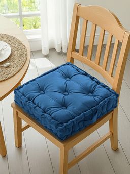 Kuber Industries - 18 Inch Velvet Chair Pad Cushion For Dining, Office & Home