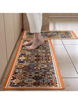 Cortina - Shape Waterproof Kitchen Runner Memory Foam Floor Mat Multi-Color