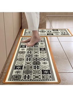 Cortina - Shape Waterproof Kitchen Runner Memory Foam Floor Mat Multi-Color