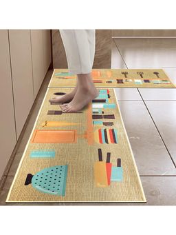 Cortina - Shape Waterproof Kitchen Runner Memory Foam Floor Mat Multi-Color