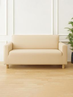 Cortina - Elastic Stretchable Universal Sofa Cover, Two Seater Cream