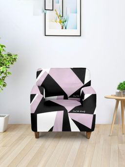 Cortina - Single Seater Polyester Stretchable Universal Sofa Cover - Purple