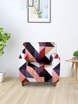 Cortina - Single Seater Polyester Stretchable Universal Sofa Cover - Maroon