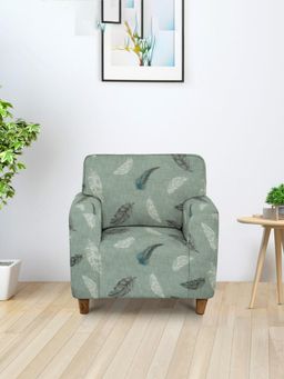 Cortina - Single Seater Polyester Stretchable Universal Sofa Cover - Sage