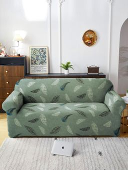 Cortina - Three Seater Polyester Stretchable Universal Sofa Cover - Sage