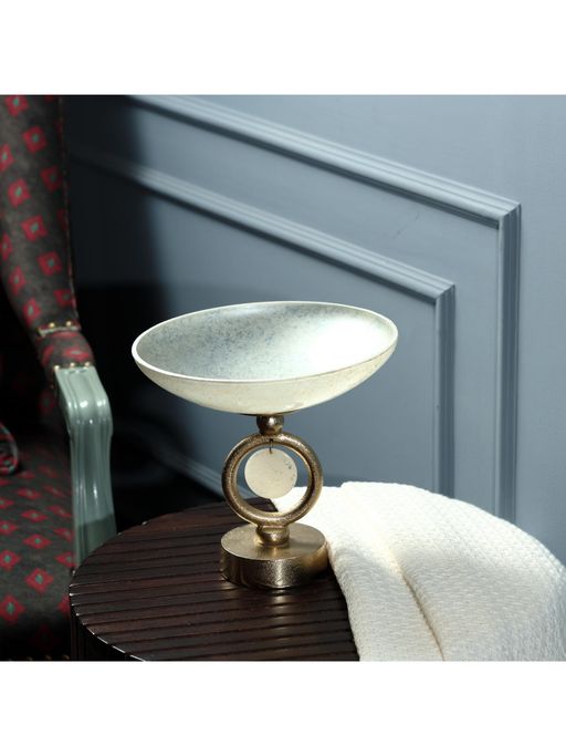 Revive Home Ivory & Gold Decorative Bowl