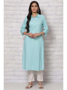 Rangriti - Aqua Viscose Rayon Straight Kurta