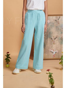 NeceSera - Blue Terry High Waist Travel Pant