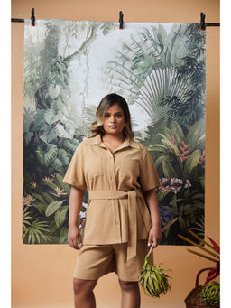 NeceSera - Mini Waffle Brown Safari Bermuda (Set of 3)