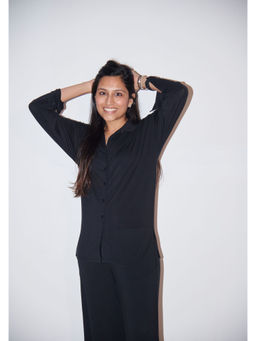 NeceSera - Black Modal Button Down Shirt