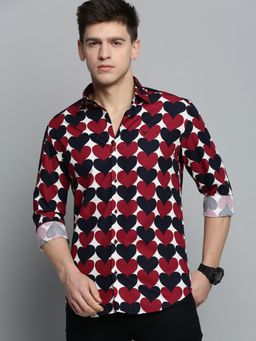 SHOWOFFFF - Mens Spread Collar Multi-Color Printed Shirt