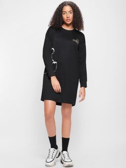 Bewakoof - Womens Black Graphic Boxy Dresses