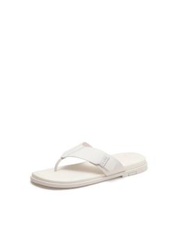 Rare Rabbit - Men Finn Light Cream Leather Flipflops
