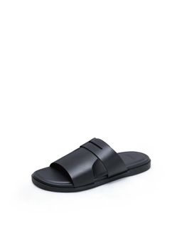 Rare Rabbit - Men Jaxa Black Leather Sandals