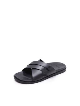 Rare Rabbit - Men Mave Black Leather Sandals