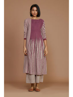 Mati - Ivory with Mauve Striped Co-Ord (Set of 2)