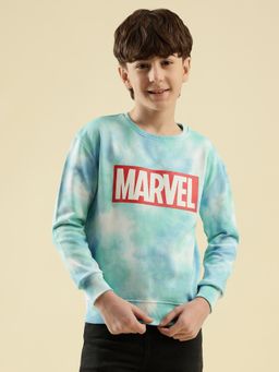 Lil Tomatoes - Boys Blue Typography Cotton Fleece Sweatshirt