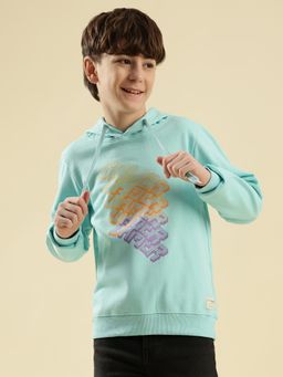 Lil Tomatoes - Boys Blue Graphic Cotton Fleece Hoodie