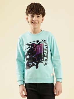 Lil Tomatoes - Boys Blue Graphic Cotton Fleece Sweatshirt