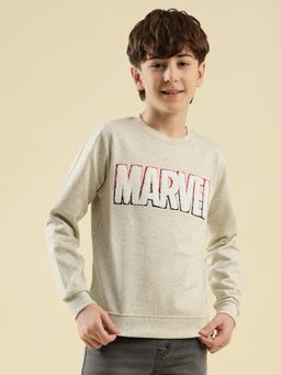 Lil Tomatoes - Boys Grey Typography Cotton Fleece Sweatshirt