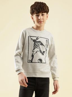 Lil Tomatoes - Boys Grey Graphic Cotton Fleece Sweatshirt