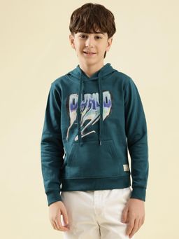 Lil Tomatoes - Boys Green Graphic Cotton Fleece Hoodie