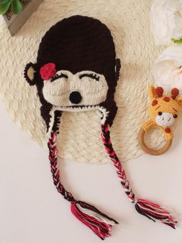 Woonie - Brown Crochet Handmade Cartoon Beanie