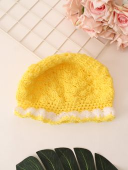 Woonie - Yellow Crochet Woolen Beanie