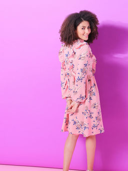 PINACOLADA - Women A-line Knee- Length Pink Dress