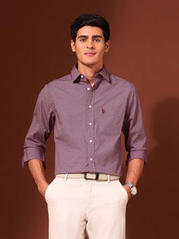 U.S. POLO ASSN. - Mens Pink Floral Printed Tailored Fit Shirt