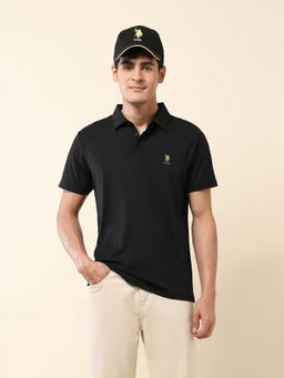U.S. POLO ASSN. - Mens Black Slim Fit Gentlemans Club Polo T-Shirt