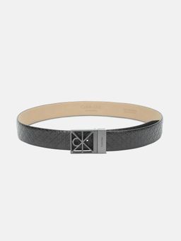 Calvin Klein - Textured Black Leather Classic Belt