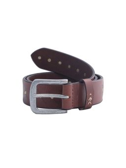 Aditi Wasan - Brown Genuine Leather Studded Belt