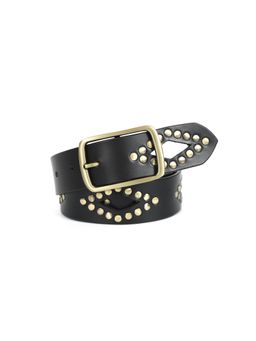 Celtic - Womens Black Studded Leather Belt