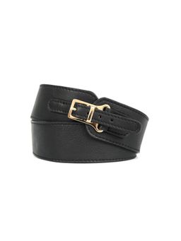 Celtic - Women Premium Black Leather Double Buckle Belt