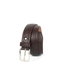 Celtic - Unisex Leather Crocodile Texture Brown Belt