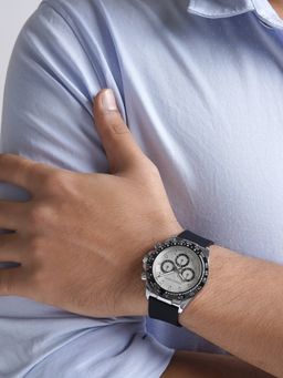 Joker and Witch - Joker & Witch Jesko Silver Dial Black Silicone Strap Watch