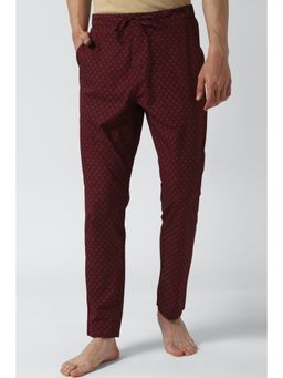 Peter England - Men Maroon Printed Pyjama
