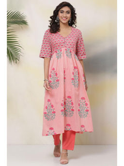 Biba - Pink Flared Kurta