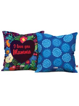 Indigifts - Love You Mumma & Sweet Loving Dad Cushion Cover with Filler Set of 2 (12X12 Inches)