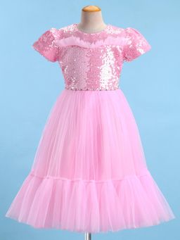 Mark & Mia - Cap Sleeves Party Wear Dress - Pink