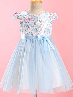 Mark & Mia - Cap Sleeves Partywear Dress - Blue