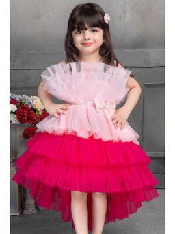 Lagorii - Pink Tutu Bow Embellished Dress