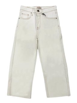 Pinko - Girl White Cotton Logo Denim Jeans