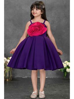 Lagorii - Violet Floral Embellished Party Wear Dress