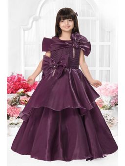 Lagorii - Wine Layered Party Wear Gown