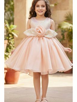 Lagorii - Peach Shimmer Party Wear Dress