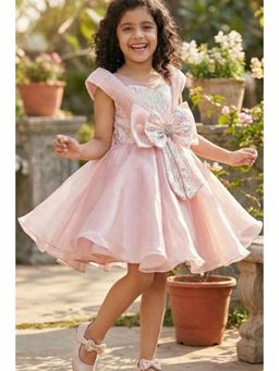 Lagorii - Peach Embellished Party Wear Dress