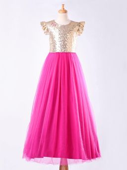 Mark & Mia - Full Length Embellished Gown - Dark Pink